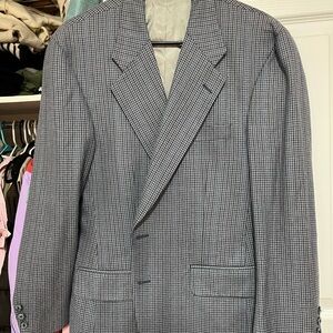 Burberry Men's Blue Checkered Blazer